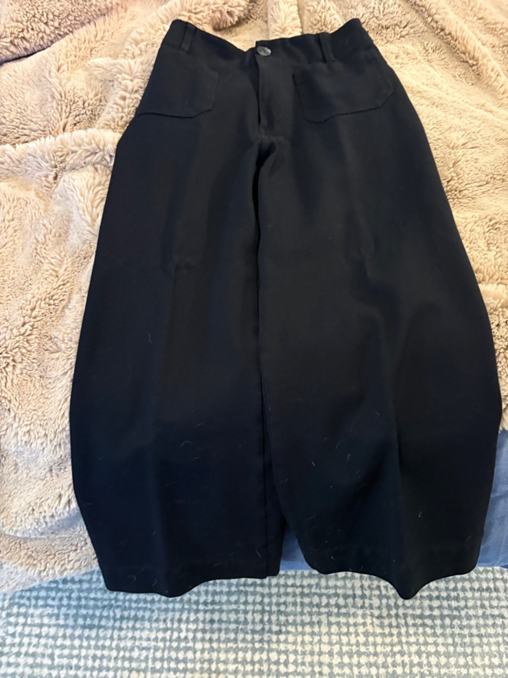 Maeve Black Wide Leg High-Waist Trousers